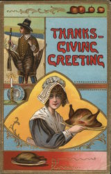 Thanksgiving Greeting Pilgrims Postcard Postcard Postcard