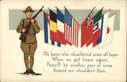 Military and Flags Postcard