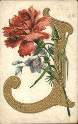 Jetter J Alphabet Letters Postcard Postcard Postcard