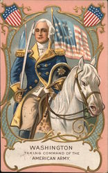 Washington Taking Command of the American Army Patriotic Postcard Postcard Postcard