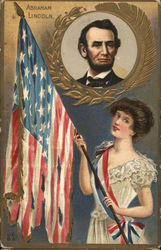 Abraham Lincoln Patriotic Postcard Postcard Postcard