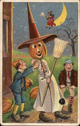 The Witch - Children in Costume Halloween Postcard Postcard Postcard