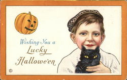 Wishing You a Lucky Halloween Postcard