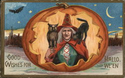 Good Wishes for Halloween Postcard