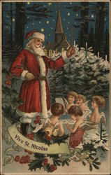 Vive St. Nicholas Santa Claus Postcard Postcard Postcard