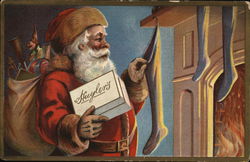 Santa Filling Stockings Toys Postcard Postcard Postcard