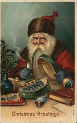 Santa Claus with Pipe Packaging Toys Postcard Postcard Postcard