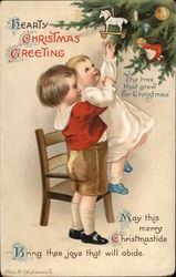 Hearty Christmas Greeting Children Ellen Clapsaddle Postcard Postcard Postcard