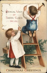 Christmas Greetings Children Postcard Postcard Postcard