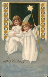 A Merry Christmas Angels Postcard Postcard Postcard