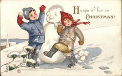 Heaps of fun on Christmas Children Postcard Postcard Postcard