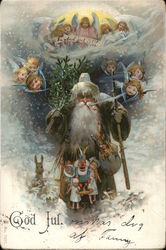 God Jul. Santa Claus Postcard Postcard Postcard