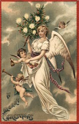 Merry Christmas Angels Postcard Postcard Postcard