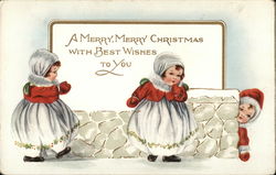 A Merry, Merry Christmas with Best Wishes to You Children Postcard Postcard Postcard