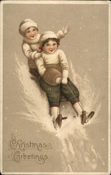 Christmas Greetings Children Postcard Postcard Postcard