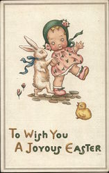 To Wish You A Joyous Easter With Children Postcard Postcard Postcard