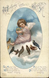 Wishing you Easter Joy With Angels Postcard Postcard Postcard