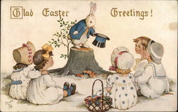 Glad Easter Greetings! With Children Postcard Postcard Postcard