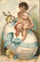 Easter Happiness With Angels Postcard Postcard Postcard