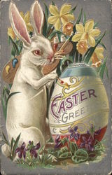 Easter Greetings With Bunnies Postcard Postcard Postcard