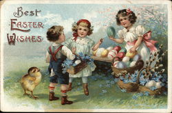 Best Easter Wishes With Children Postcard Postcard Postcard