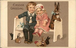 Easter Greeting With Children Postcard Postcard Postcard