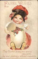 Easter Wishes With Children Postcard Postcard Postcard