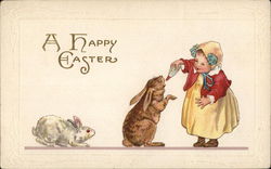 A Happy Easter With Bunnies Postcard Postcard Postcard