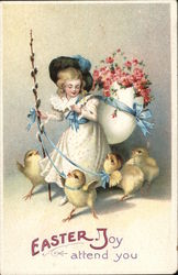 Easter Joy With Chicks Postcard Postcard Postcard