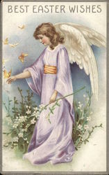 Best Easter Wishes With Angels Postcard Postcard Postcard