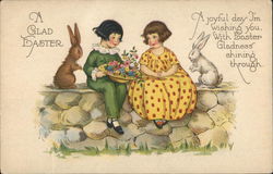 A Glad Easter With Children Postcard Postcard Postcard