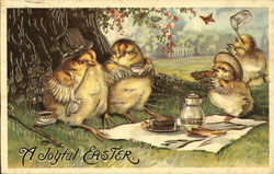 A Joyful Easter With Chicks Postcard Postcard