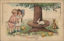 Easter Greeting With Children Postcard Postcard Postcard