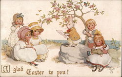 A Glad Easter To You! With Children Postcard Postcard Postcard