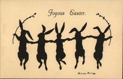 Joyous Easter With Bunnies Postcard Postcard Postcard