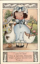 Girl with Goose Postcard