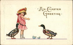 An Easter Greeting With Children Postcard Postcard Postcard