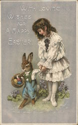 With Loving Wishes for a happy Easter With Children Postcard Postcard Postcard