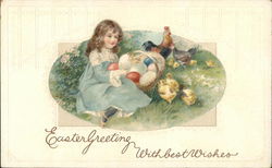 Easter Greeting With Best Wishes With Children Postcard Postcard Postcard