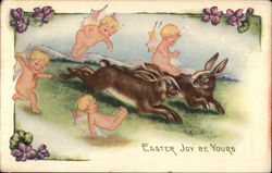 Easter Joy Be Yours With Bunnies Postcard Postcard Postcard