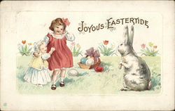 Joyous Eastertide With Children Postcard Postcard Postcard