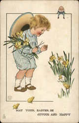 May Your Easter Be Joyous and Happy With Children Postcard Postcard Postcard