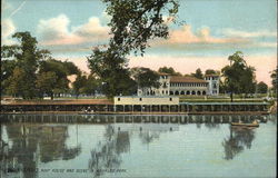 Boat House and Scene in Riverside Park Indianapolis, IN Postcard Postcard Postcard