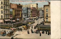 Illinois and Washington Streets, Looking East Postcard