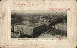 Bird's Eye View From Corner, Main and Walnut Streets Kokomo, IN Postcard Postcard Postcard