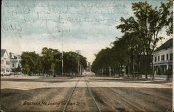 Looking up Main Street Brunswick, ME Postcard Postcard Postcard