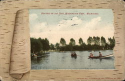 Boating on the Lake, Washington Park Milwaukee, WI Postcard Postcard Postcard