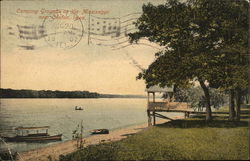 Camping Grounds on the Mississippi Clinton, IA Postcard Postcard Postcard