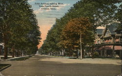 Fifth Avenue, looking West from Fourth Street Clinton, IA Postcard Postcard Postcard