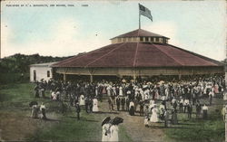 People Gathered at Pavilion Des Moines, IA Postcard Postcard Postcard